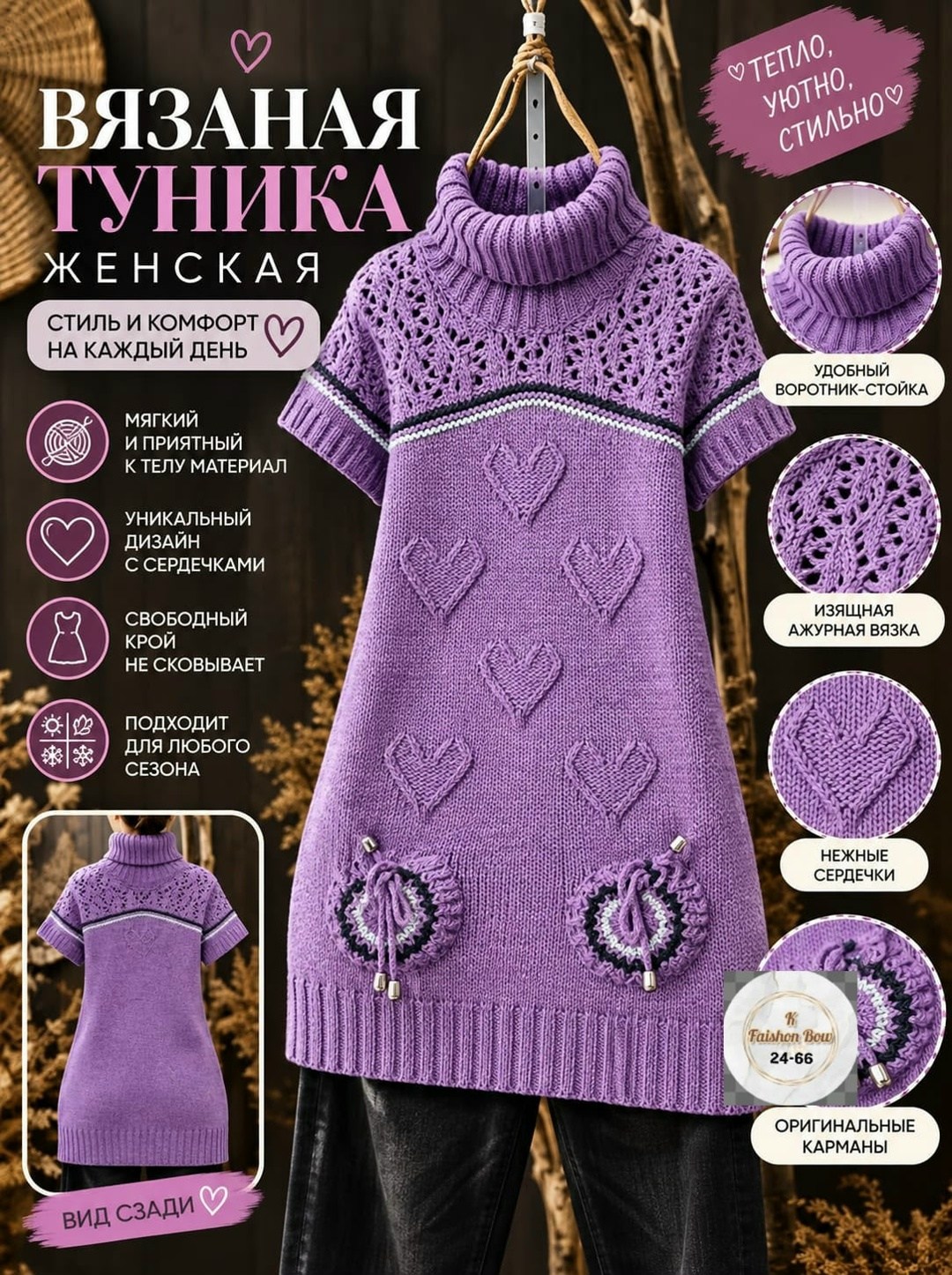 вязаные туники,вязаное теплое платье,теплая туника,платье спицами,платье спицами для девочки