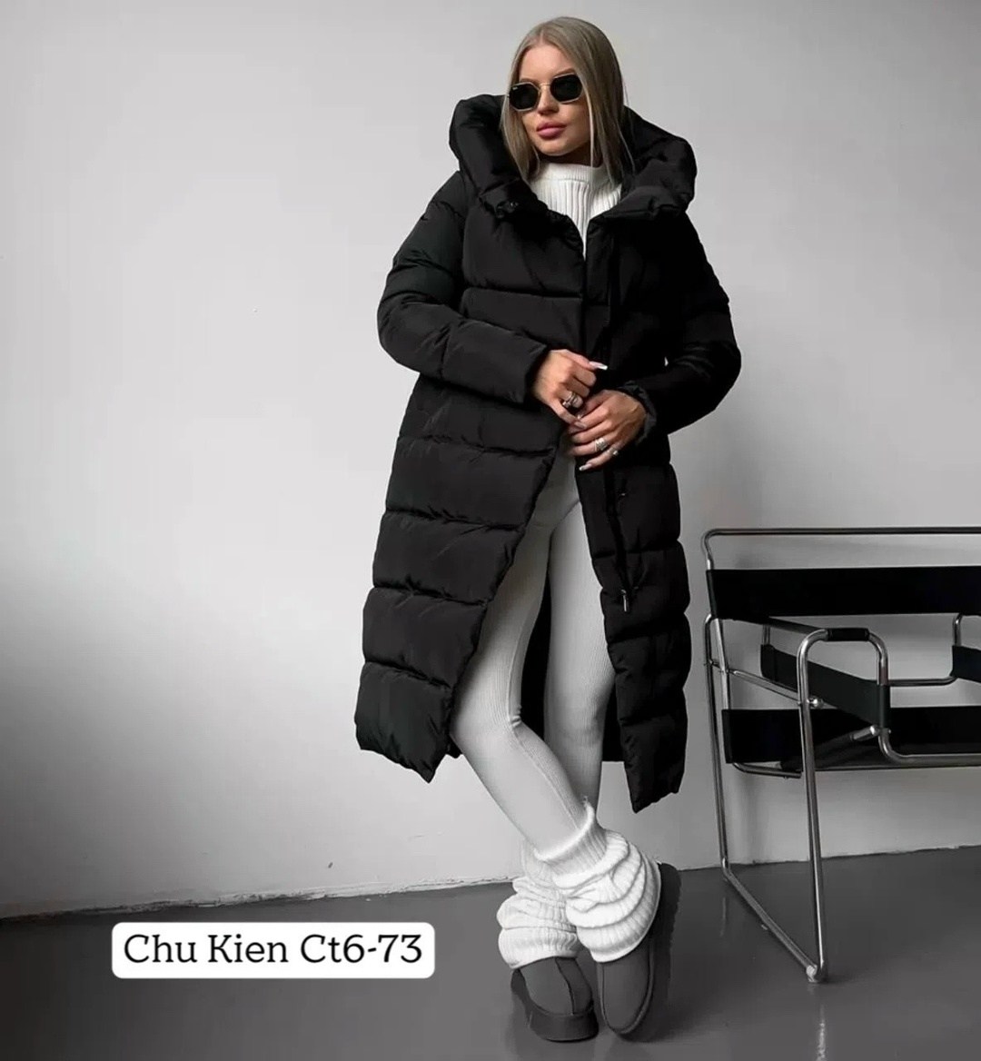 пуховик длинный с капюшоном оверсайз chica chic,пуховик женский,пуховик зимний женский,куртка зимняя длинная женская,женская куртка
