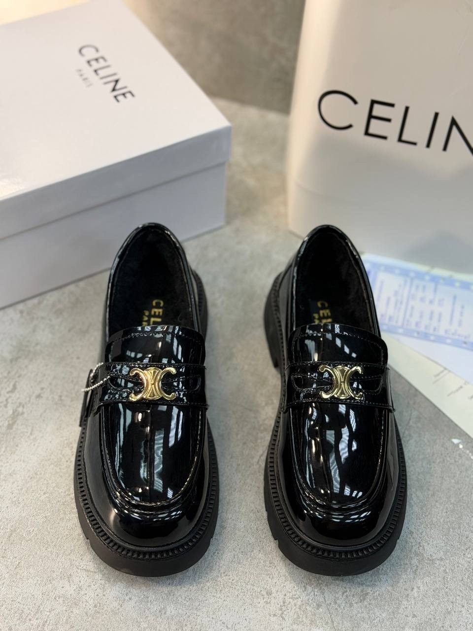 лоферы celine,женские лоферы,лакированные лоферы,,женская