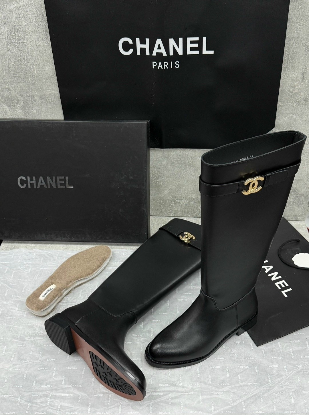 сапоги chanel,сапоги шанель,,сапоги,женские осенние сапоги chanel 2026 черные кожаные высокие