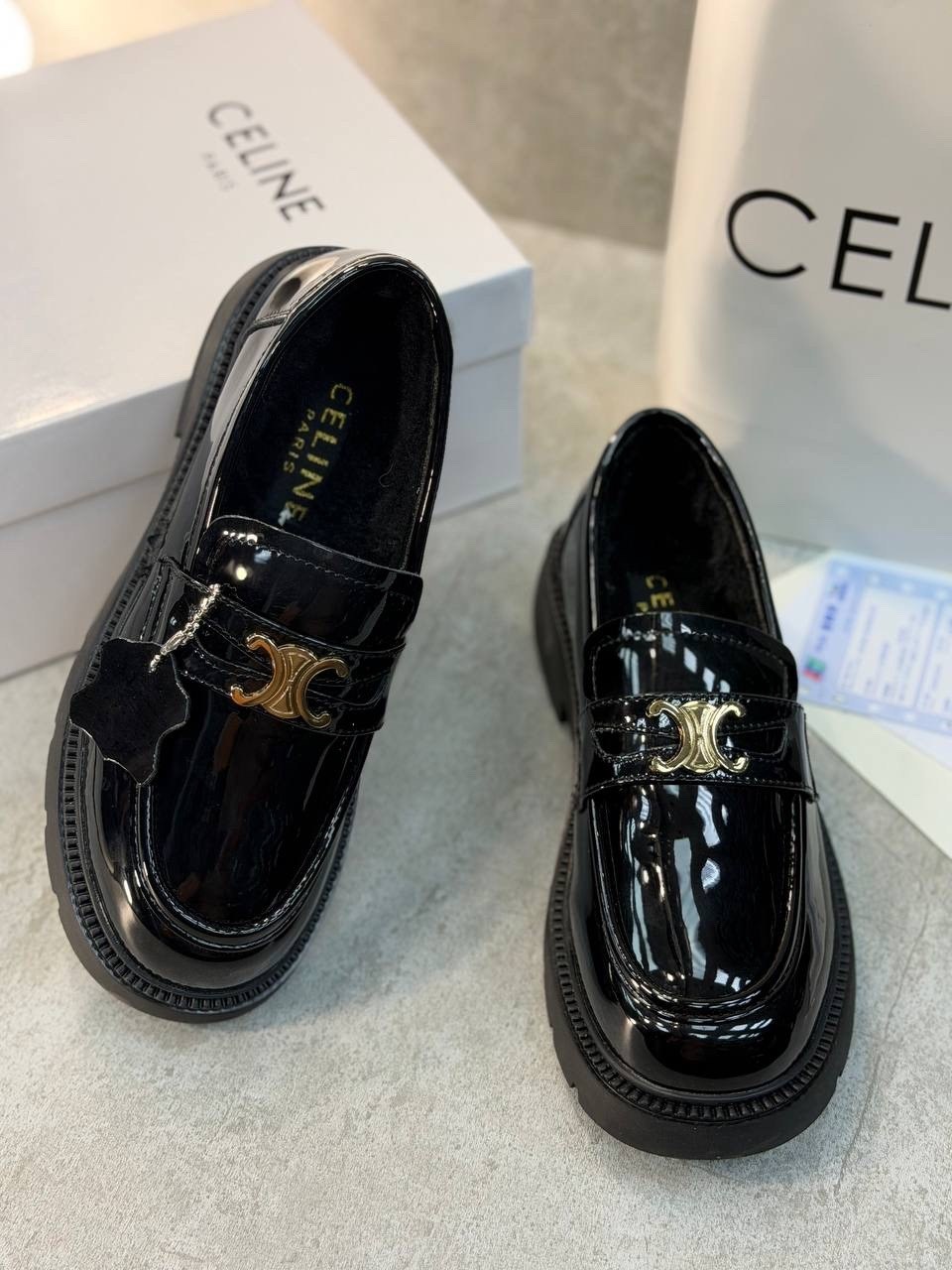 лоферы celine,женские лоферы,лакированные лоферы,,женская