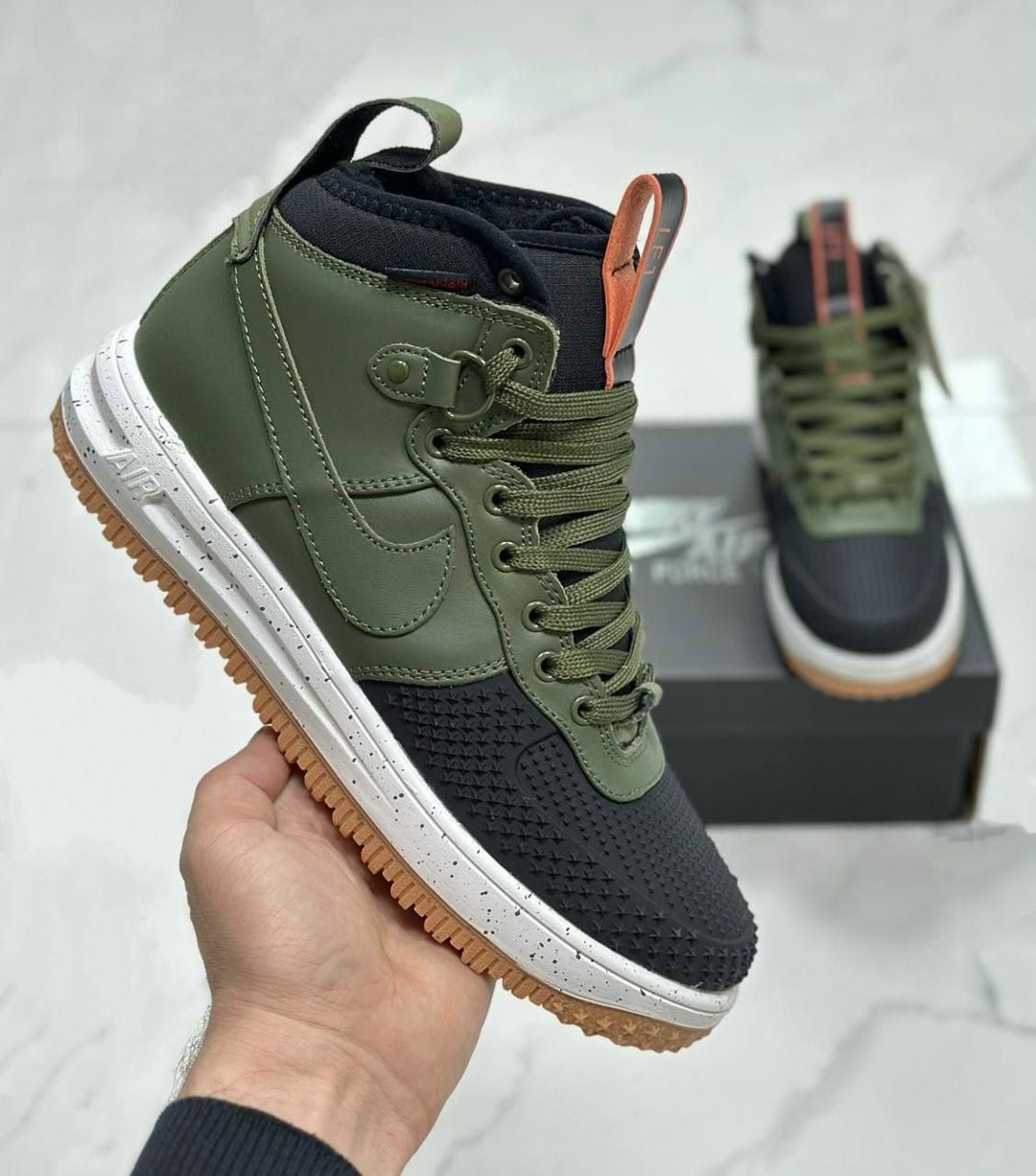 кроссовки nike lunar force 1 duckboot,кроссовки nike lunar force 1,кроссовки nike air force 1 lunar duckboot green зимние с мехом,nike air force 1 lunar duckboot,nike lunar force 1 duckboot