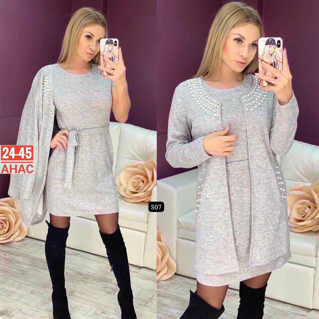 платье женская,женское платье теплое,платье кардиган,платье женское двойка,платье кардиган женский