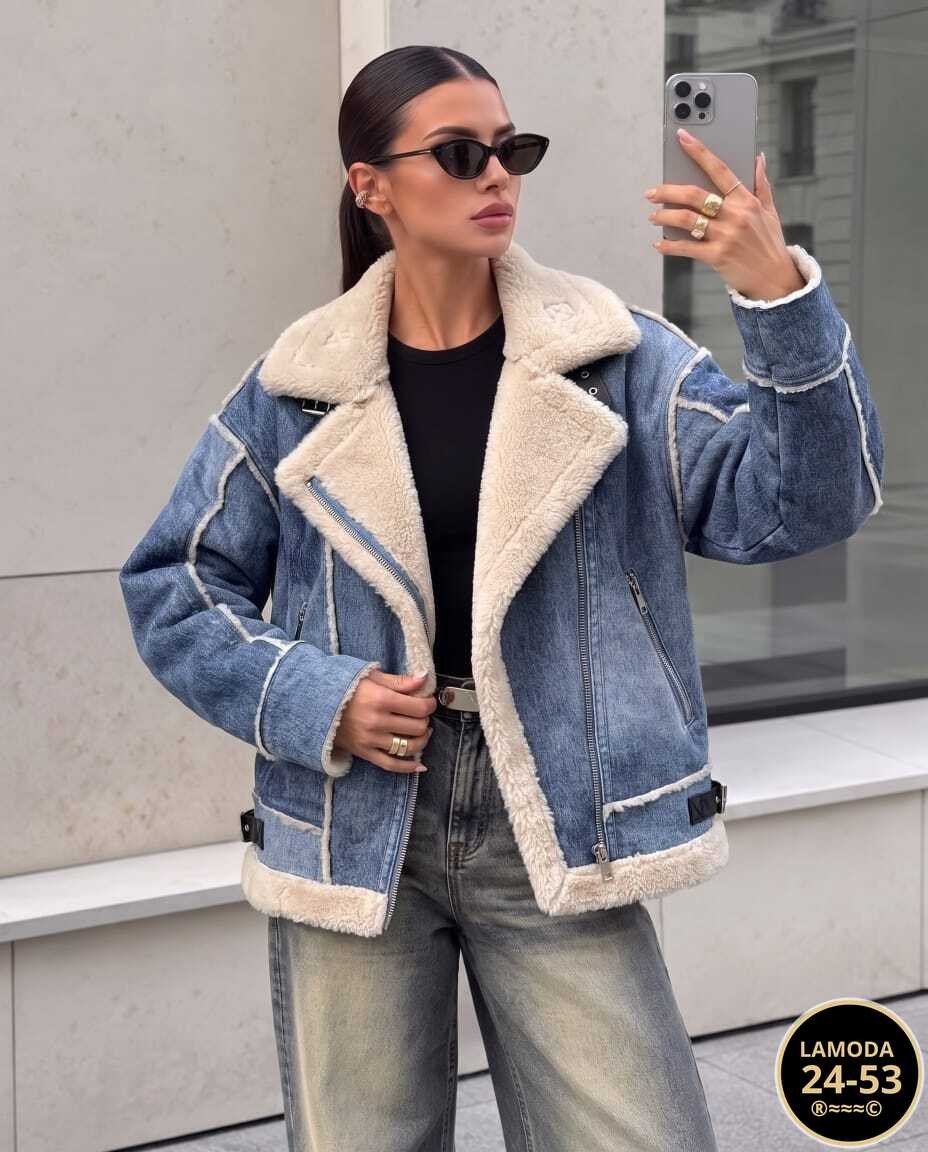 куртка джинсовая утеплённая konessstyle,джинсовая куртка с мехом,джинсовая куртка с мехом женская,куртка джинсовая,джинсовая куртка с овчиной женская