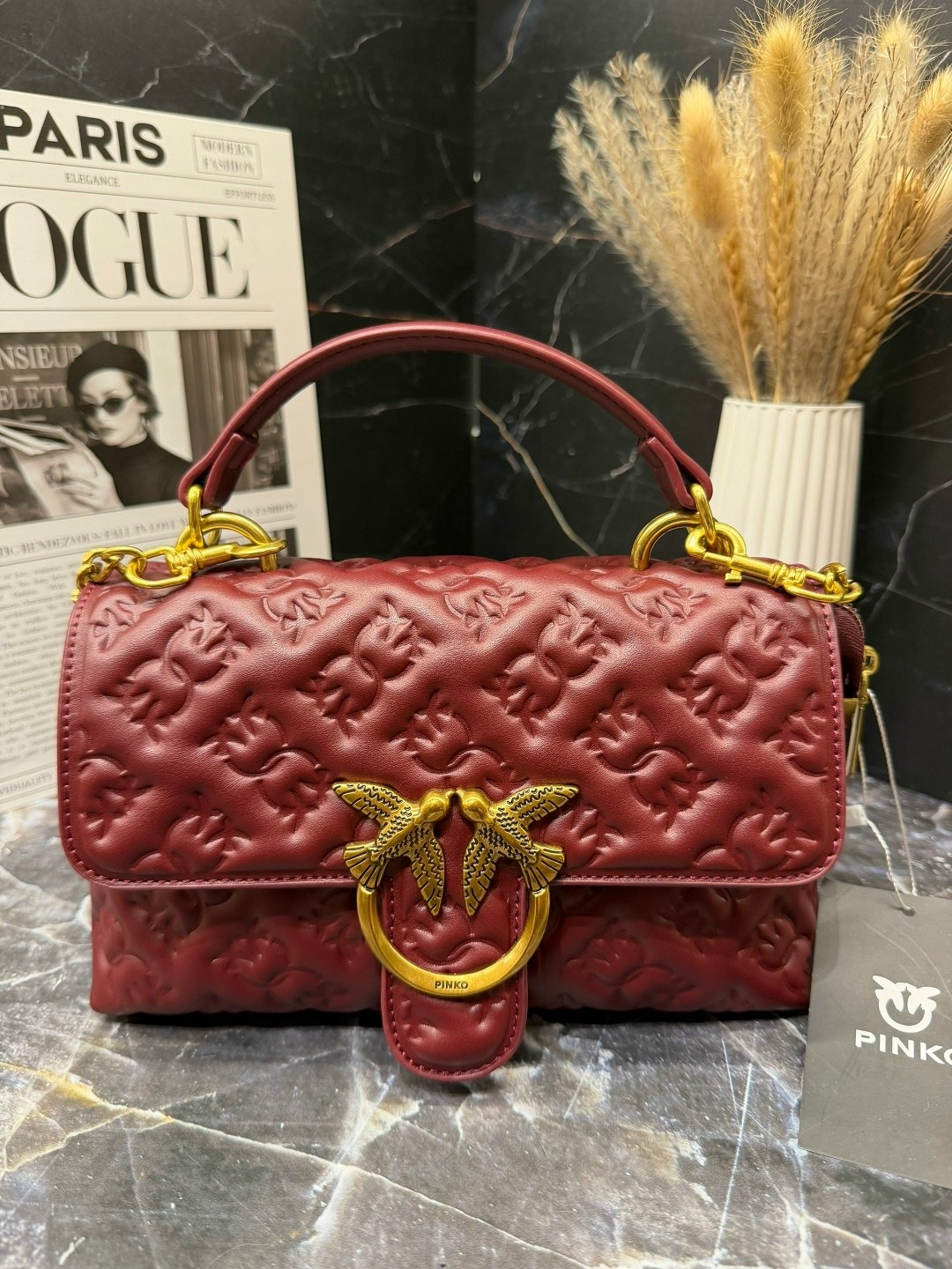 сумка pinko,сумочка pinko,pinko сумка через плечо,сумка через плечо pinko love,сумка бордовая