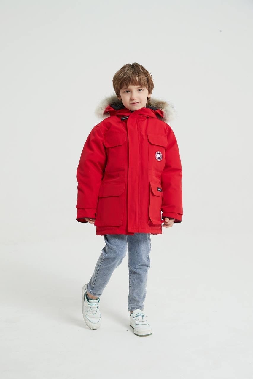 пуховик детский canada goose expedition красный,детская зимняя куртка canada goose,детский пуховик canada goose,пуховик canada goose,canada goose expedition parka