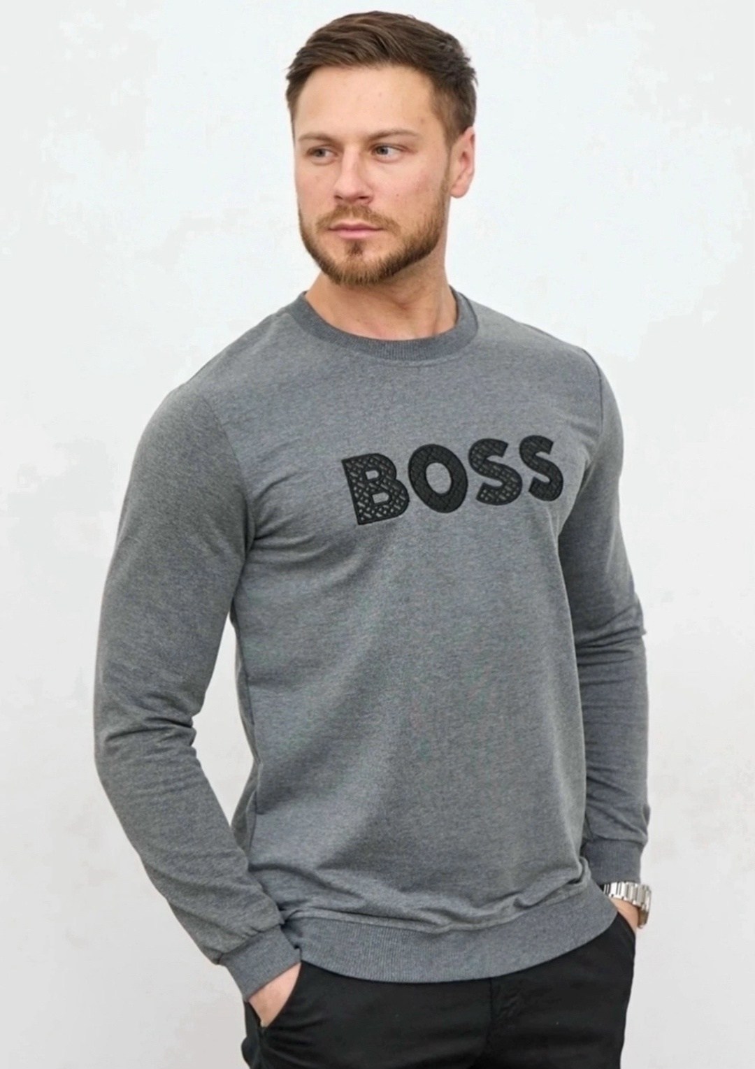 мужские толстовки hugo boss,свитшот hugo boss,мужской свитшот,boss hugo boss,свитшот мужской повседневный hugo boss цвет: черный размер: s