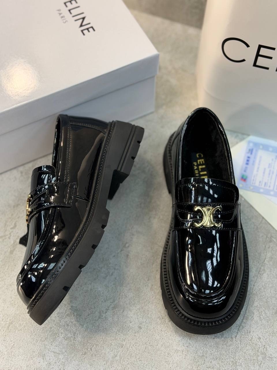 лоферы celine,женские лоферы,лакированные лоферы,,женская