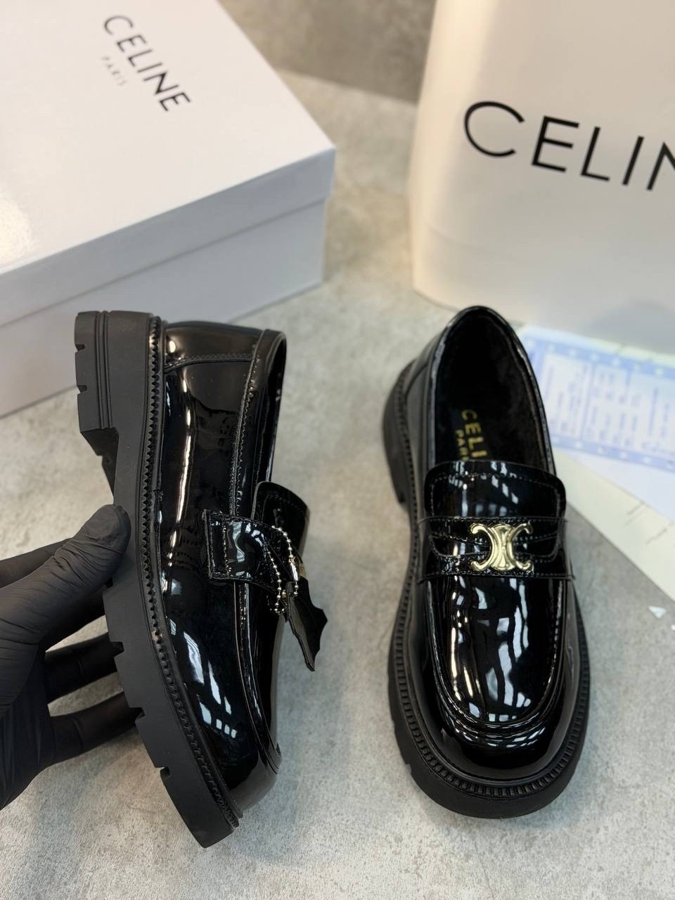 лоферы celine,женские лоферы,лакированные лоферы,,женская