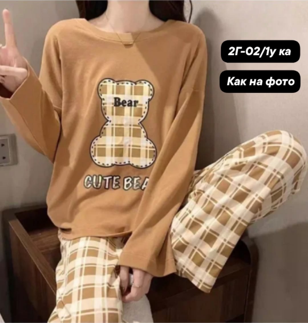 пижама коричневая,пижама теплые,пижамы женски,пижама,комплект пижама