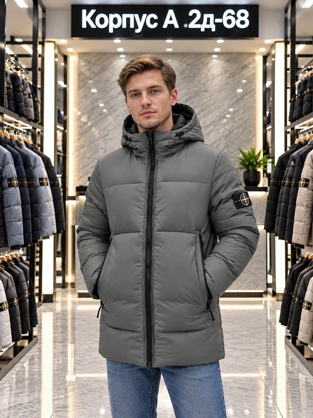 зимняя куртка stone island,мужской пуховик stone island,stone island пуховик,куртка-пуховик stone island,куртка stone island мужская
