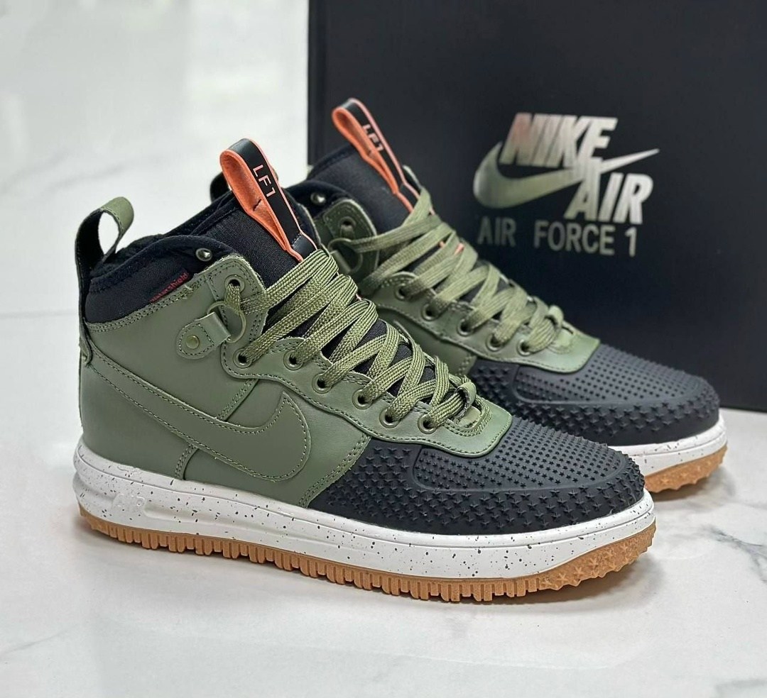 кроссовки nike lunar force 1 duckboot,кроссовки nike lunar force 1,кроссовки nike air force 1 lunar duckboot green зимние с мехом,nike air force 1 lunar duckboot,nike lunar force 1 duckboot