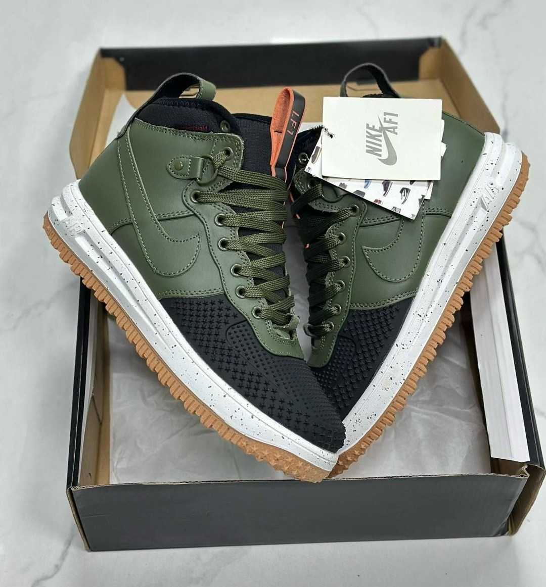 кроссовки nike lunar force 1 duckboot,кроссовки nike lunar force 1,кроссовки nike air force 1 lunar duckboot green зимние с мехом,nike air force 1 lunar duckboot,nike lunar force 1 duckboot