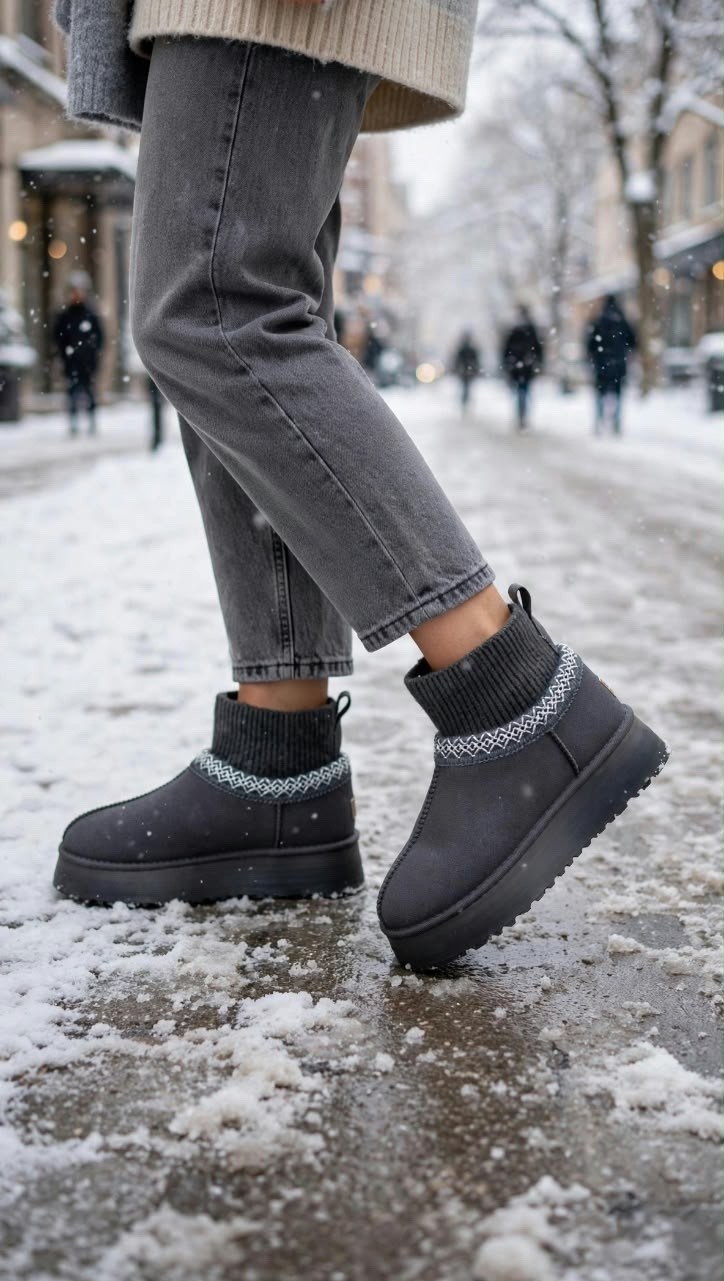 угги женские,угги женские зимние,,угги зимние tazz platform knit цвет серый,угги