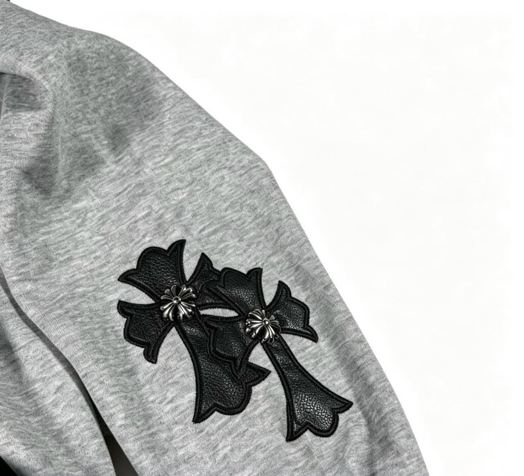 толстовка,толстовка с замком и капюшоном chrome hearts,chrome hearts zip up hoodie grey,толстовка с капюшоном,худи толстовка