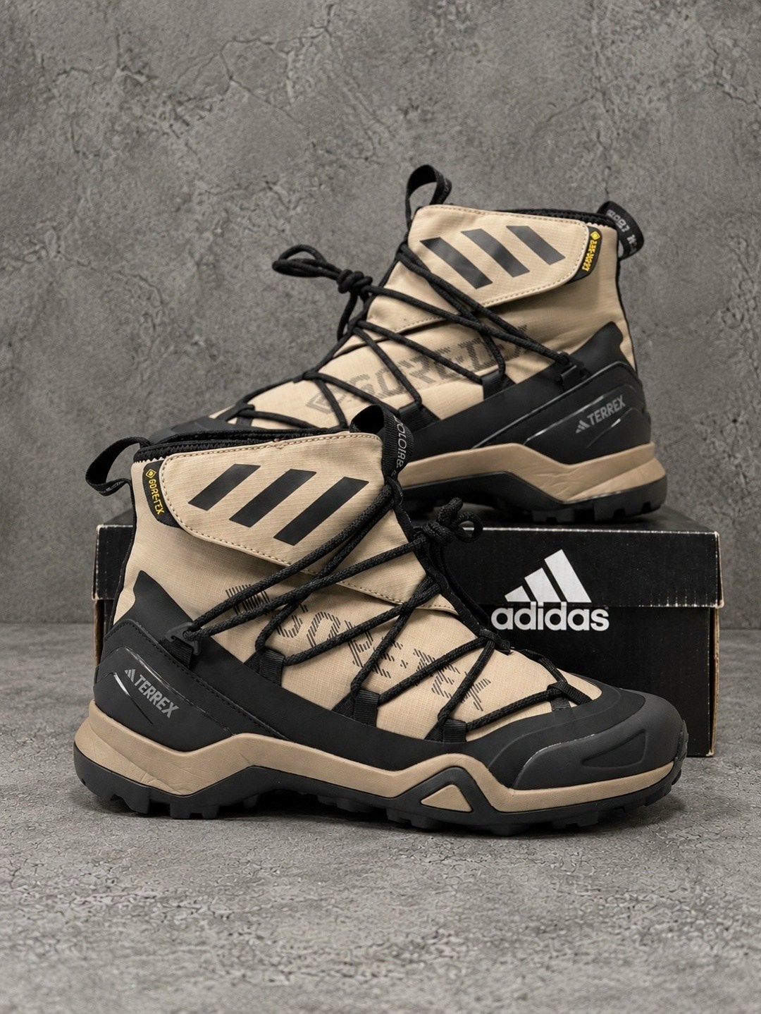 зимние ботинки adidas gore-tex,зимние ботинки adidas gore-tex цвет серый,зимние ботинки adidas,зимние ботинки adidas terrex winter,кроссовки зимние adidas gore-tex high black