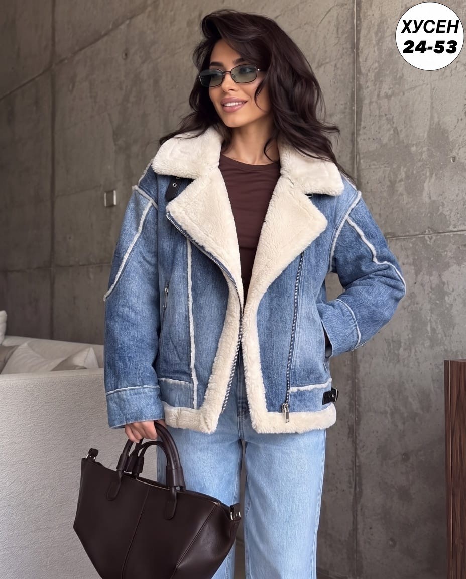 куртка джинсовая утеплённая konessstyle,джинсовая куртка с мехом,куртка джинсовая,джинсовая дубленка,женская джинсовая куртка