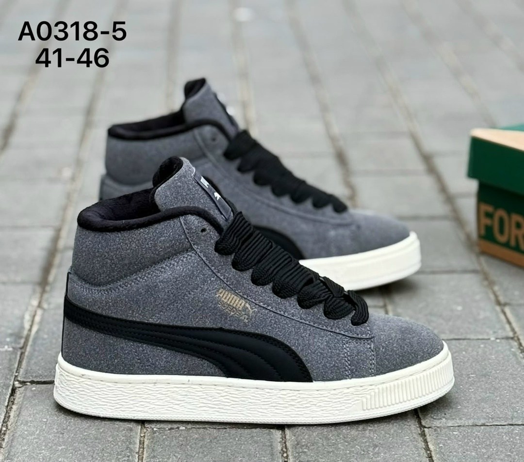 кроссовки зимние puma,кроссовки зимние puma suede "black/white",зимние мужские и женские кроссовки puma,кроссовки puma,