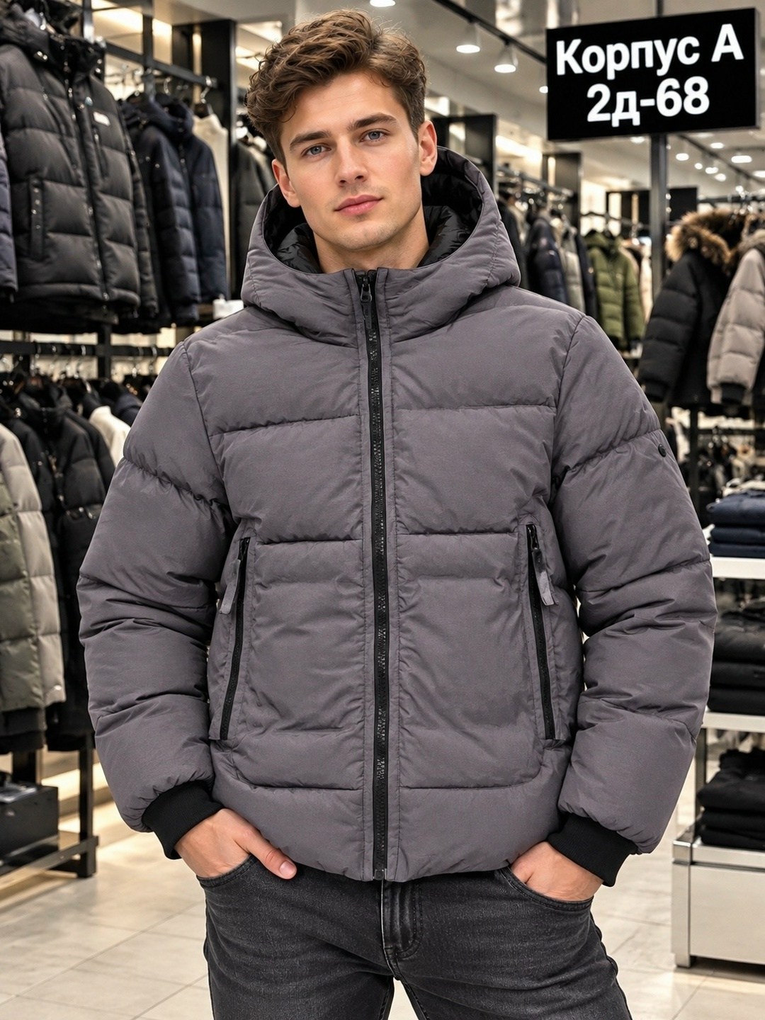 куртка зимняя мужская,куртка мужская ad3111 серая 4xl,зимняя куртка,теплая куртка,куртка мужская ad3111 серая l