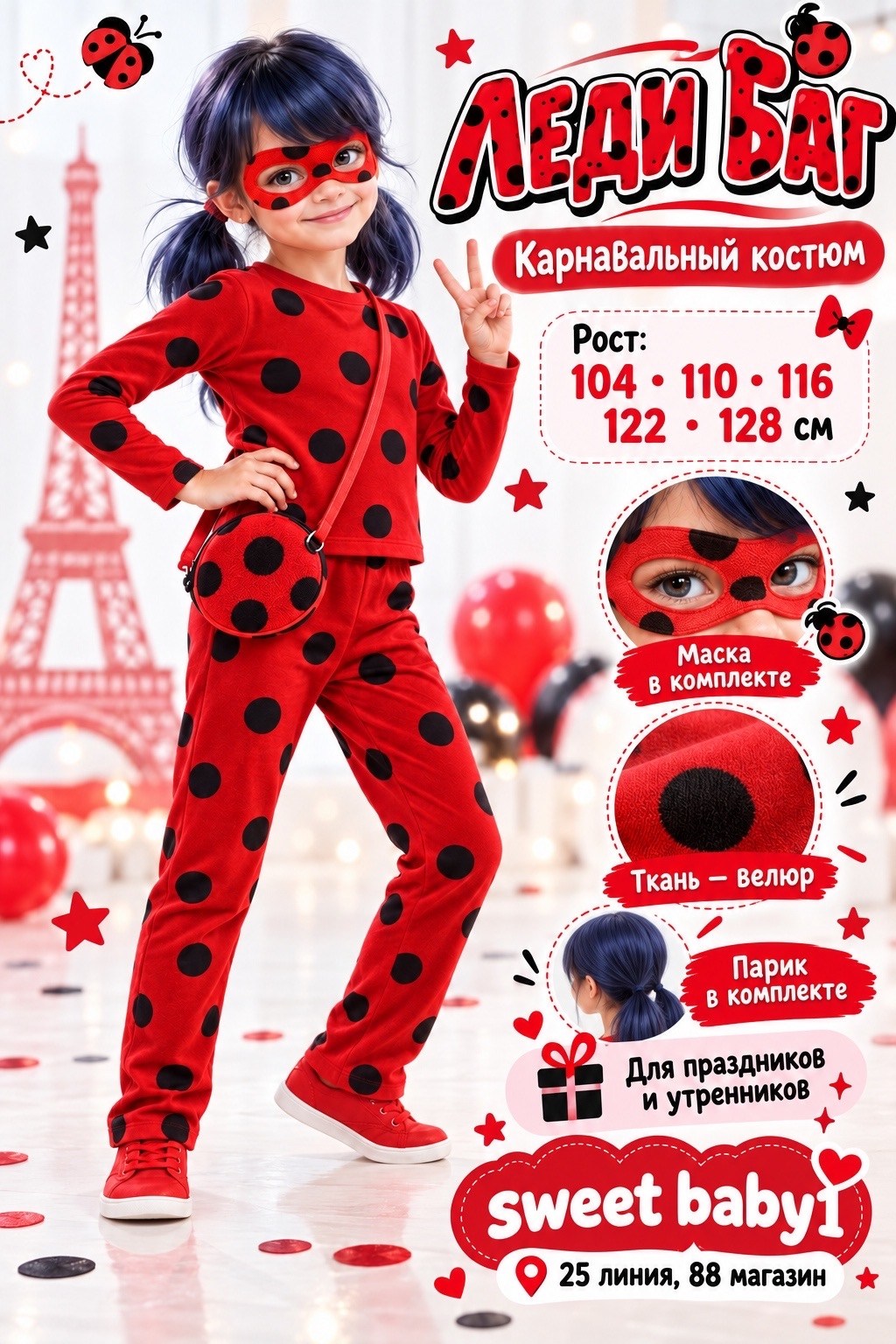 костюм карнавальный леди баг,костюм леди баг,костюм леди баг для девочек,костюм леди баг и супер кот,карнавальный новогодний костюм леди баг
