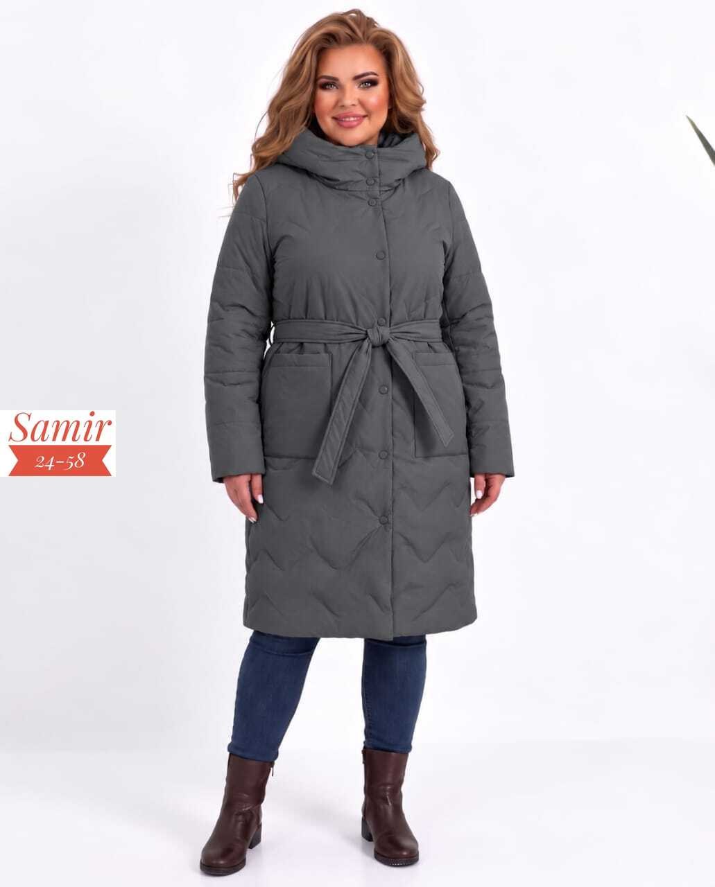 пальто стеганое с капюшоном больших размеров mix moda,удлиненная куртка,пальто стеганое с капюшоном,зимнее стеганое пальто,пальто женское на синтепоне