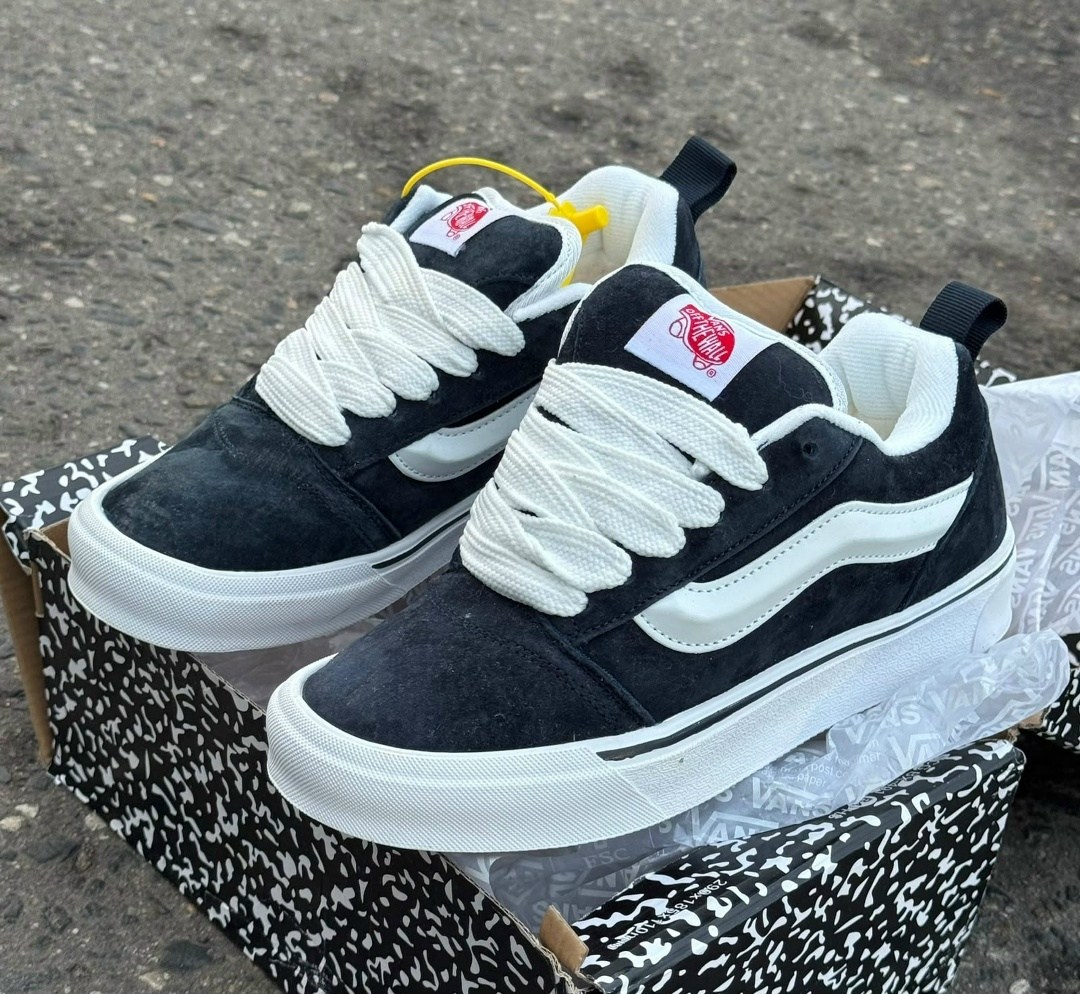 кроссовки кеды vans knu school вансы дутые черные,кроссовки мужские vans,кеды vans,кроссовки knu skool vans,