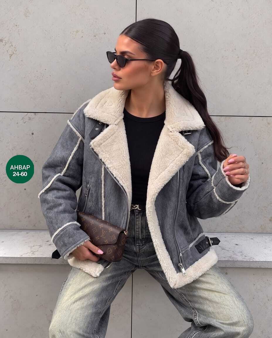 куртка джинсовая утеплённая konessstyle,дубленка джинсовая,джинсовая куртка с овчиной женская,куртка джинсовая,джинсовая куртка с мехом женская