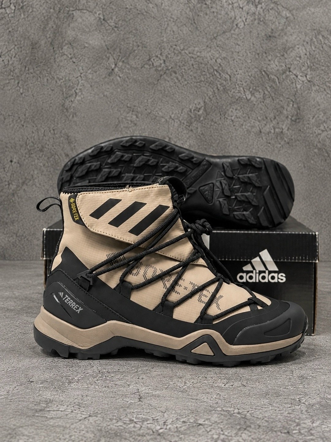 зимние ботинки adidas gore-tex,зимние ботинки adidas gore-tex цвет серый,зимние ботинки adidas,зимние ботинки adidas terrex winter,кроссовки зимние adidas gore-tex high black