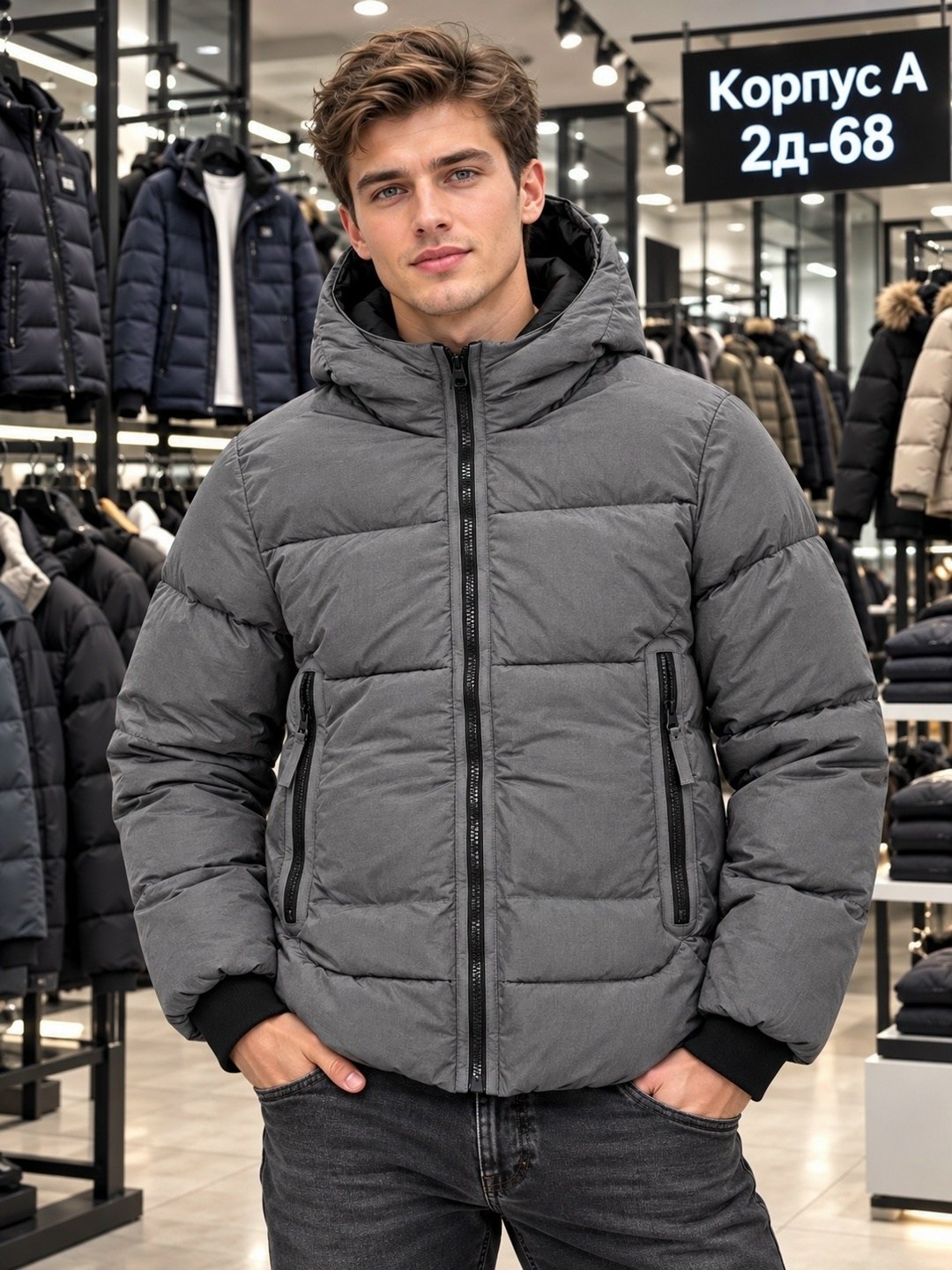 куртка зимняя мужская,куртка мужская ad3111 серая 4xl,зимняя куртка,теплая куртка,куртка мужская ad3111 серая l