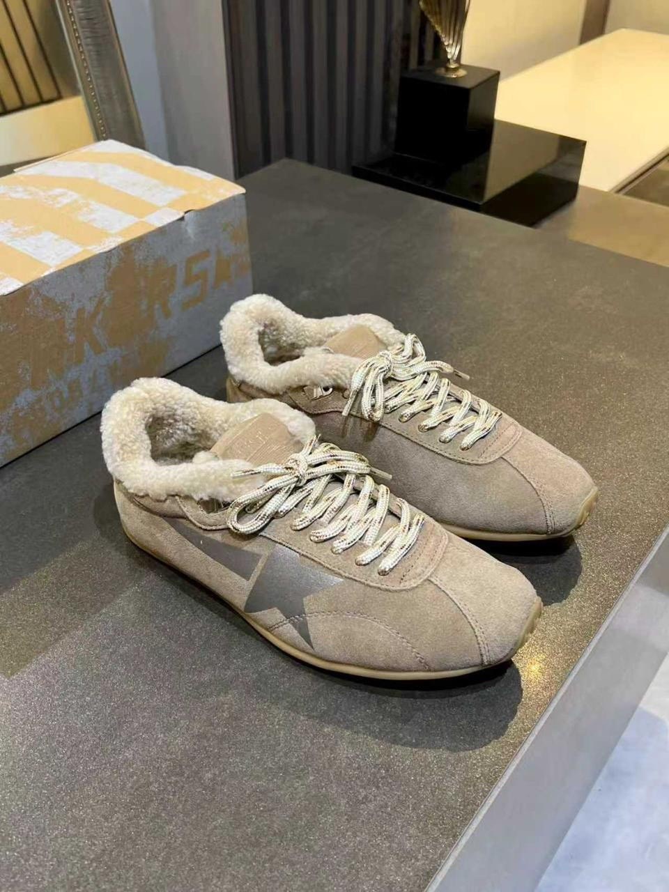 ,golden goose кроссовки,замшевые кроссовки,кроссовки с мехам,меховые кроссовки