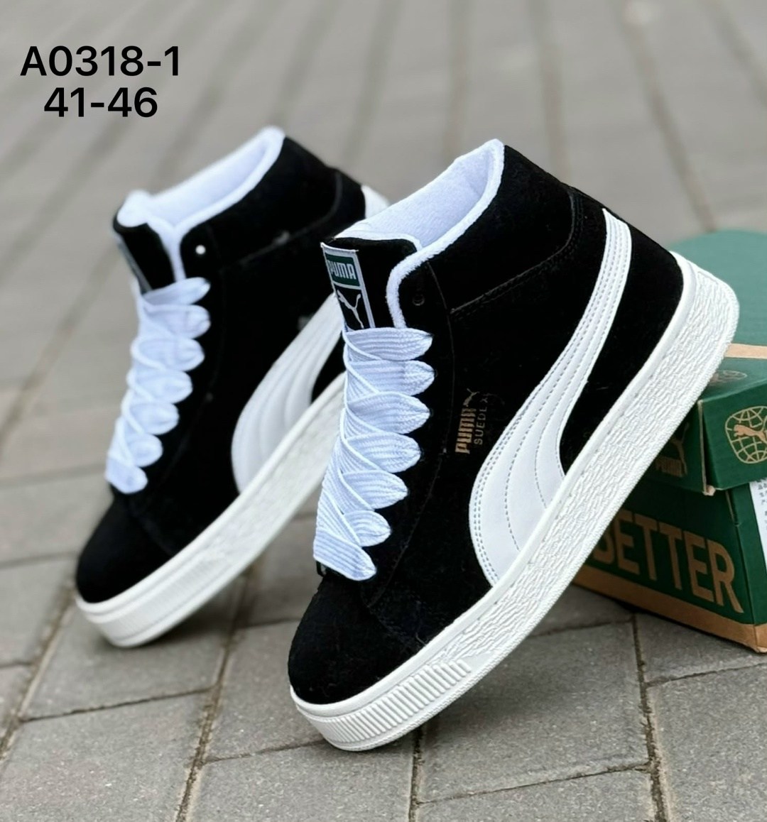 кроссовки зимние puma,кроссовки зимние puma suede "black/white",зимние мужские и женские кроссовки puma,кроссовки puma,