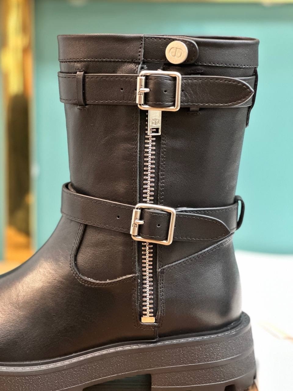 кожаные байкерские ботинки с заклепками philipp plein черный,,ботинки женские,полусапоги,ботинки для женщин