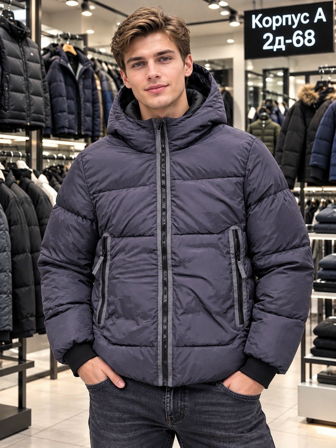 куртка зимняя мужская,куртка мужская ad3111 серая 4xl,зимняя куртка,теплая куртка,куртка мужская ad3111 серая l