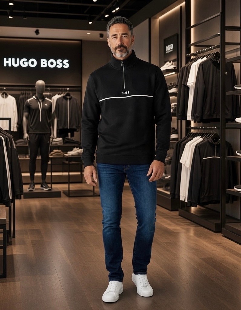 hugo boss turtleneck sweatshirt in blue,мужская кофта,мужской джемпер,свитшот мужская