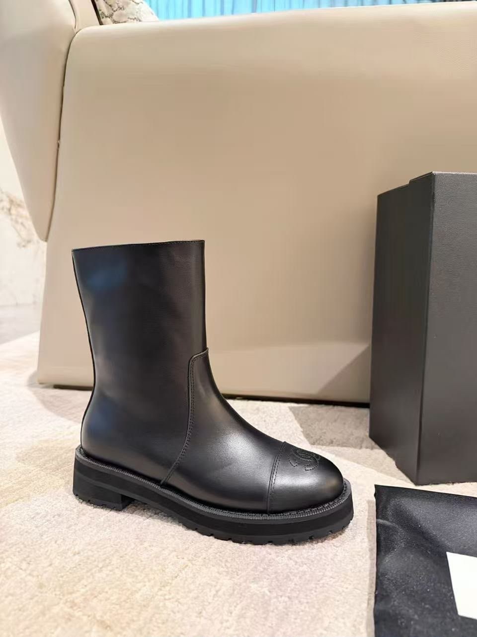ботинки chanel,сапоги chanel,женские кожаные сапоги chanel premium black,женские кожаные сапоги chanel черные 2026 укороченные,ботинки женские chanel