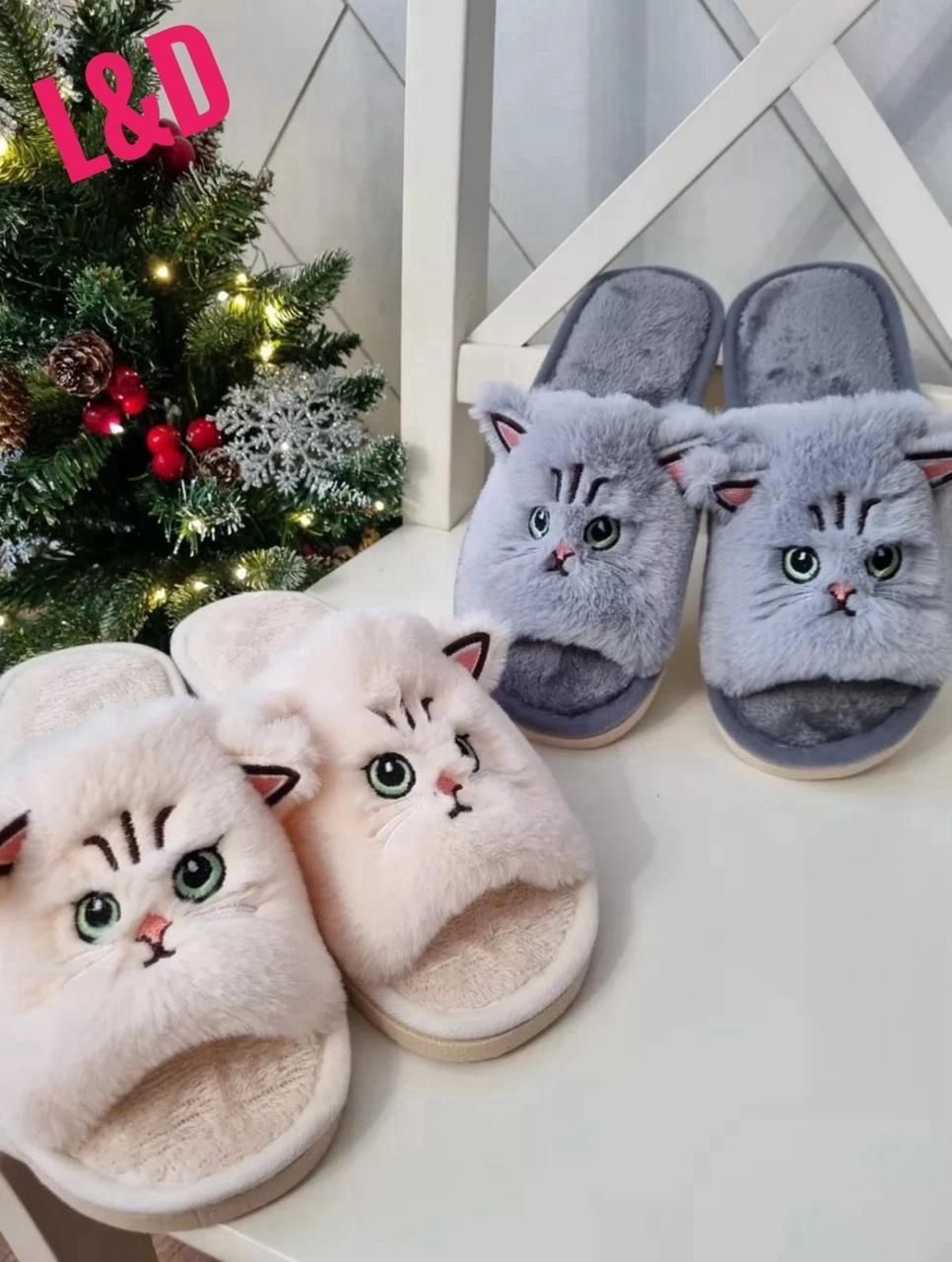 тапочки домашние женские,домашние женские тапочки кошечки,тапочки домашние,женские тапки,женские тапочки для дома