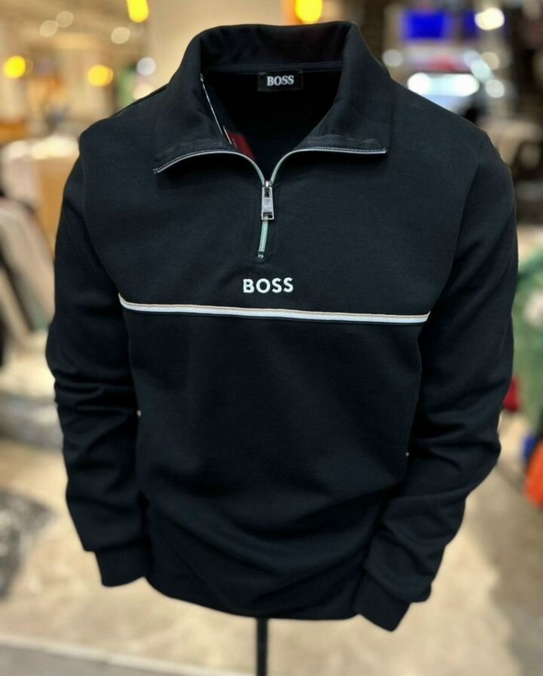 hugo boss turtleneck sweatshirt in blue,мужская кофта,мужской джемпер,свитшот мужская