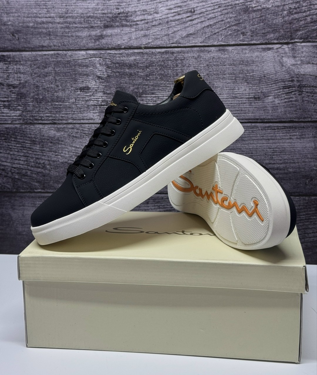 мужские кеды santoni,кеды мужские кожаные santoni черные premium,кеды santoni,мужская ,santoni кроссовки