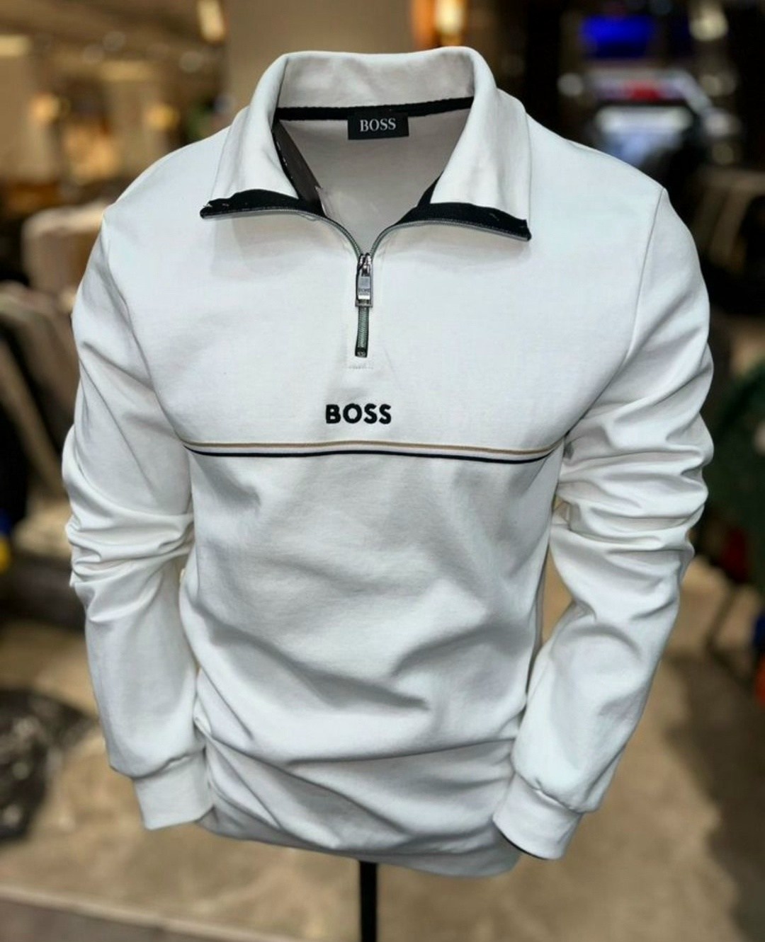 hugo boss turtleneck sweatshirt in blue,мужская кофта,мужской джемпер,свитшот мужская
