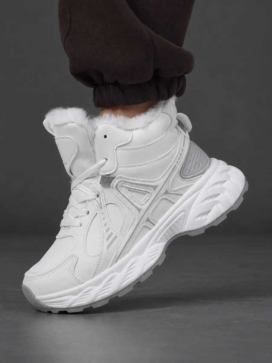 кроссовки зимние с мехом на толстой подошве ovvo цвет белый,кроссовки зимние с мехом на толстой подошве ovvo 257133529,женские зимние кроссовки,кроссовки женские с мехом зимние,кроссовки зимние с мехо
