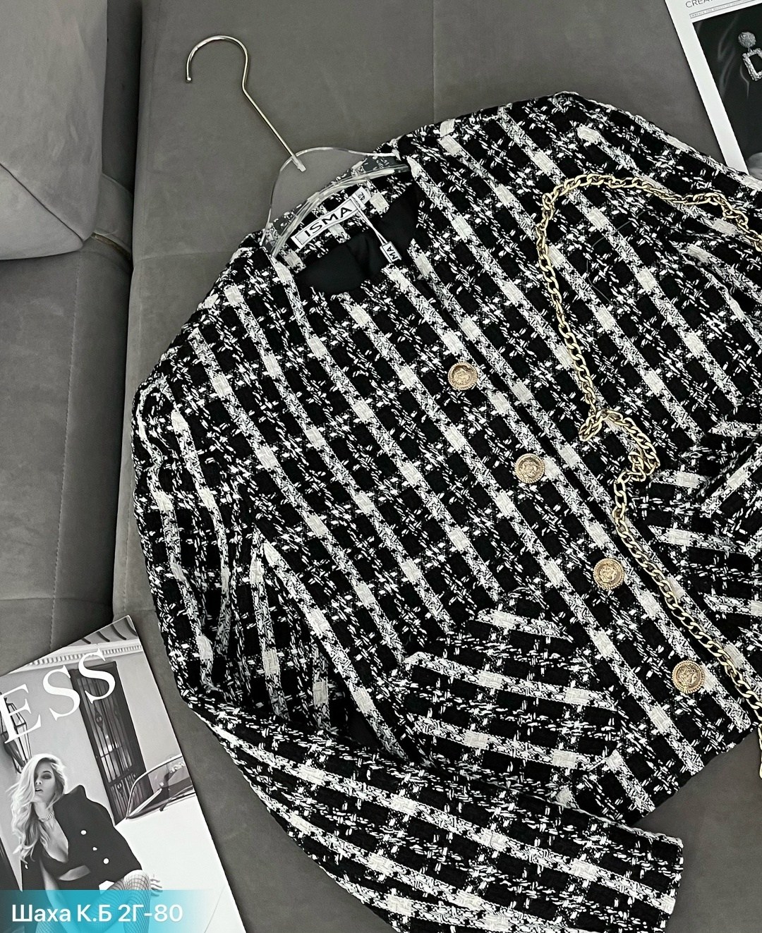 твидовый жакет chanel,твидовый жакет,твидовый жакет укороченный,жакет укороченный из твида (черно-белая клетка),жакет