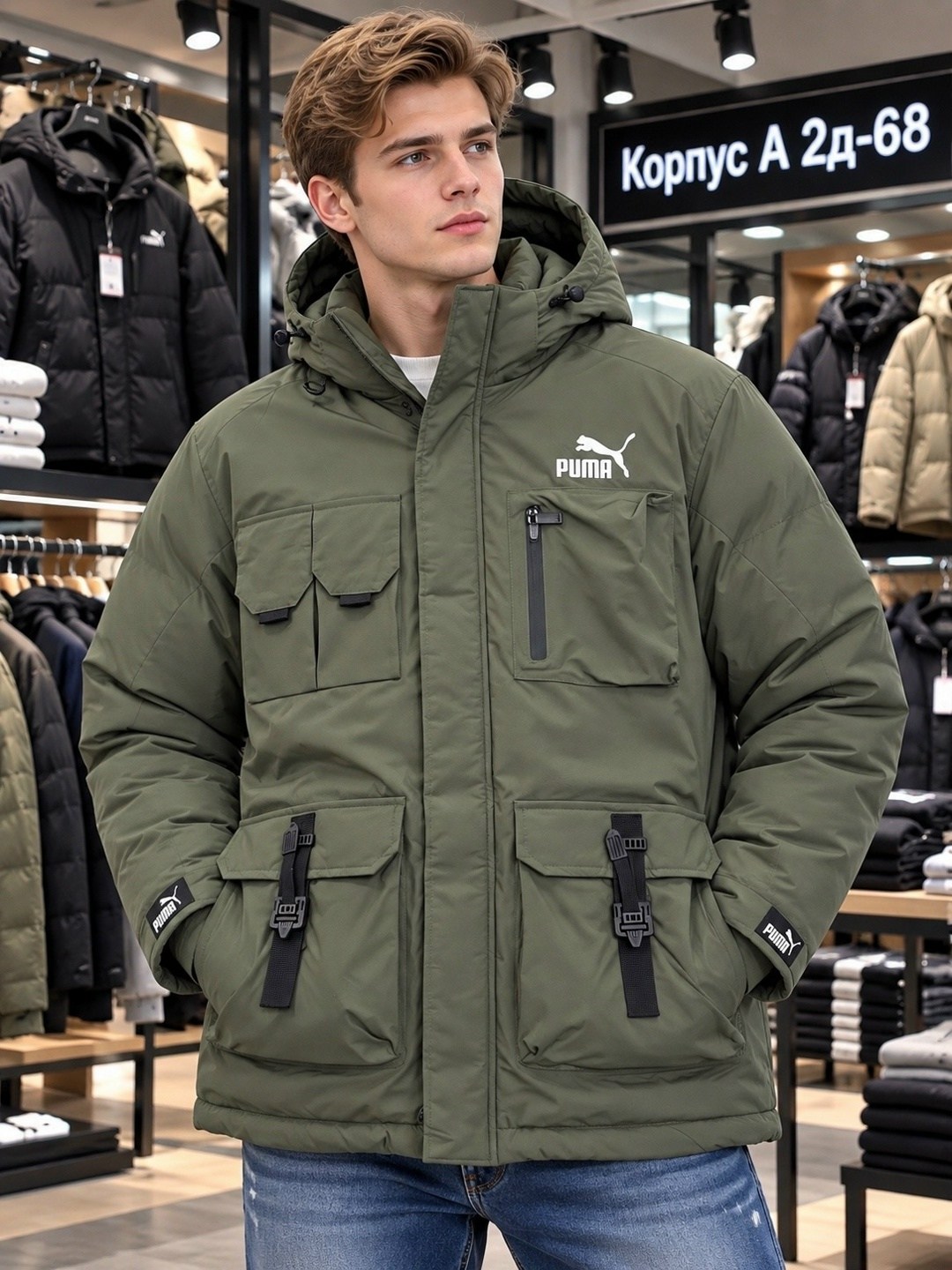 пуховик мужской puma 58002601 черный s,мужская куртка puma черный,пуховик мужской puma,черные мужские пуховики puma,пуховик puma