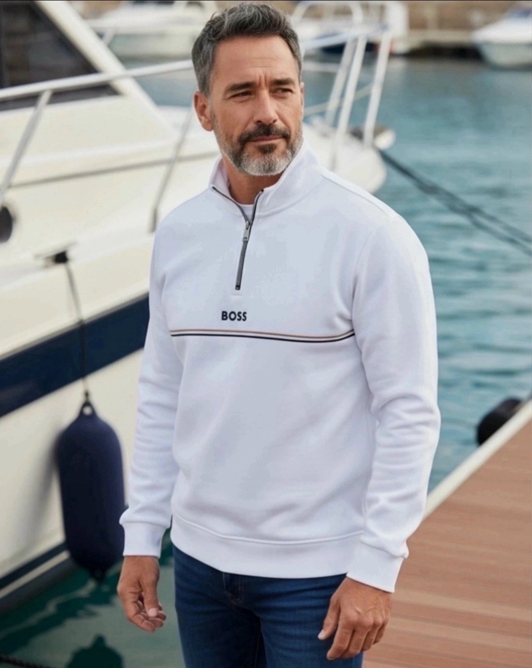 hugo boss turtleneck sweatshirt in blue,мужская кофта,мужской джемпер,свитшот мужская