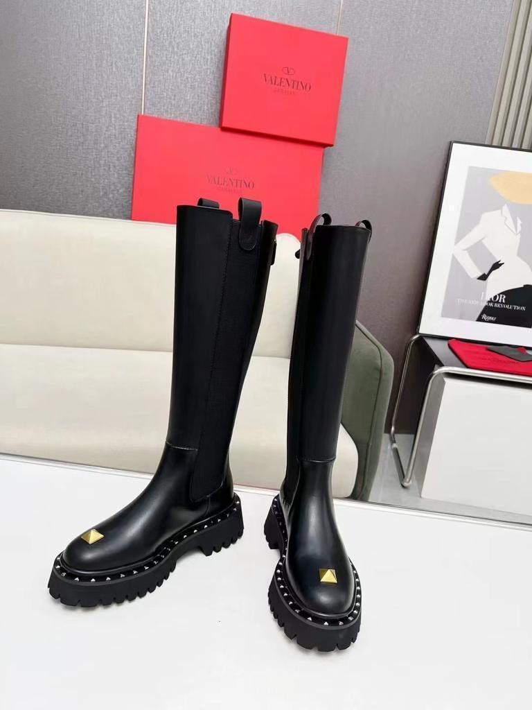 сапоги valentino,,женские брендовые кожаные сапоги valentino premium,женские сапоги,кожаные сапоги valentino с эластичными вставками