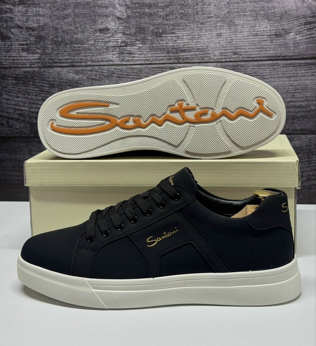 мужские кеды santoni,кеды мужские кожаные santoni черные premium,кеды santoni,мужская ,santoni кроссовки