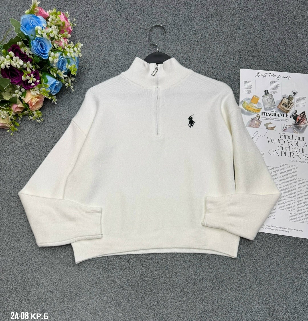 джемпер polo ralph lauren,женская кофта,базовая кофта,модные свитера,джемпер polo ralph lauren полузамок белый