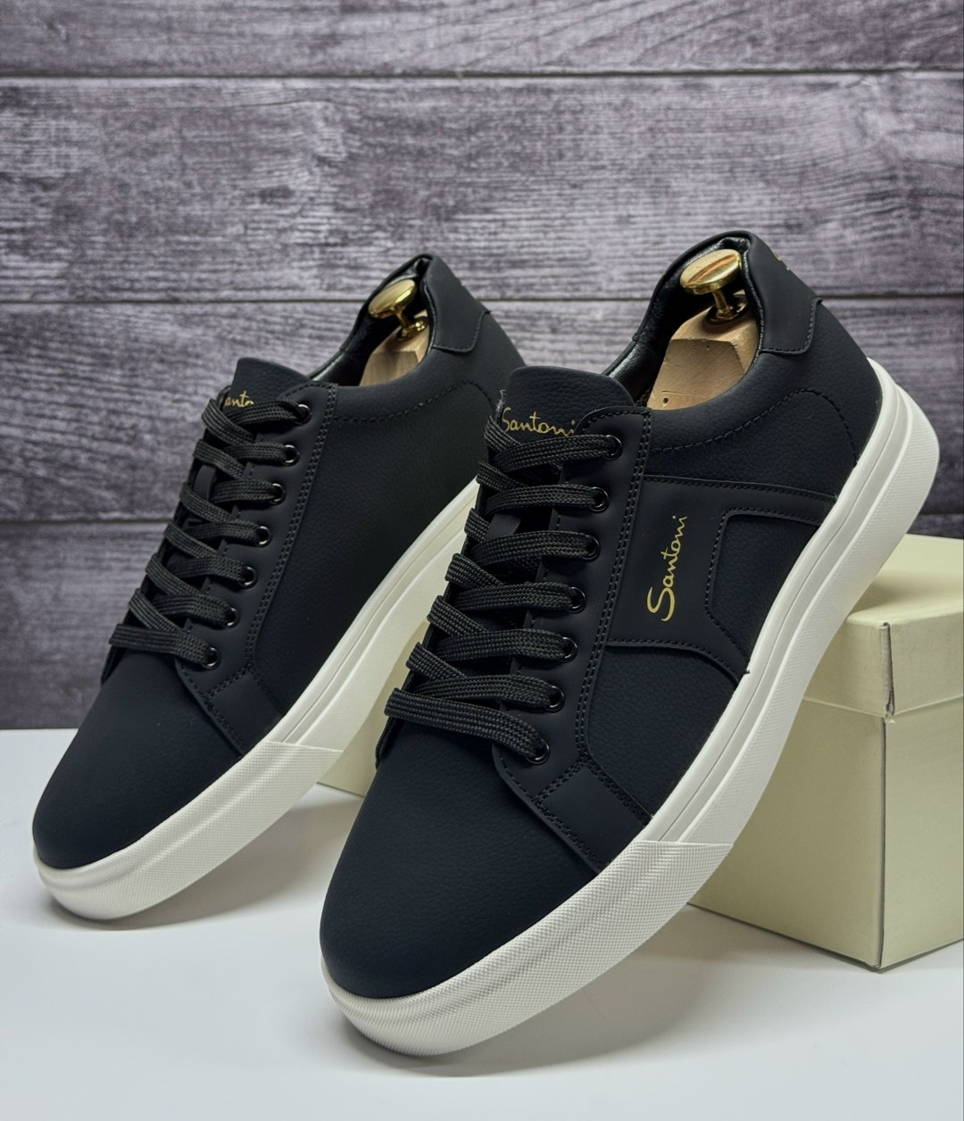 мужские кеды santoni,кеды мужские кожаные santoni черные premium,кеды santoni,мужская ,santoni кроссовки