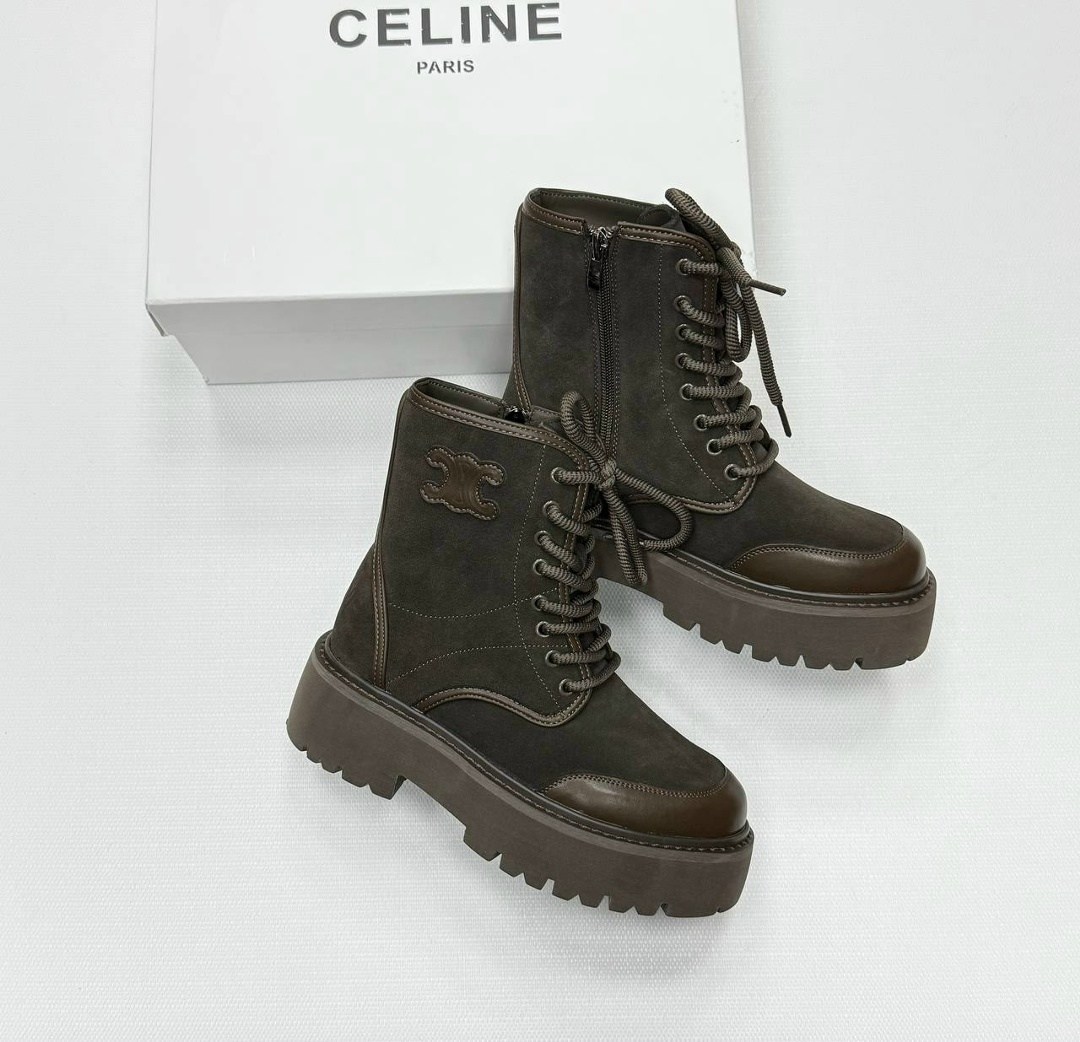 ботинки celine,ботинки celine женские,,женские ботинки,женские ботинки celine 2026 черные кожаные со шнурками