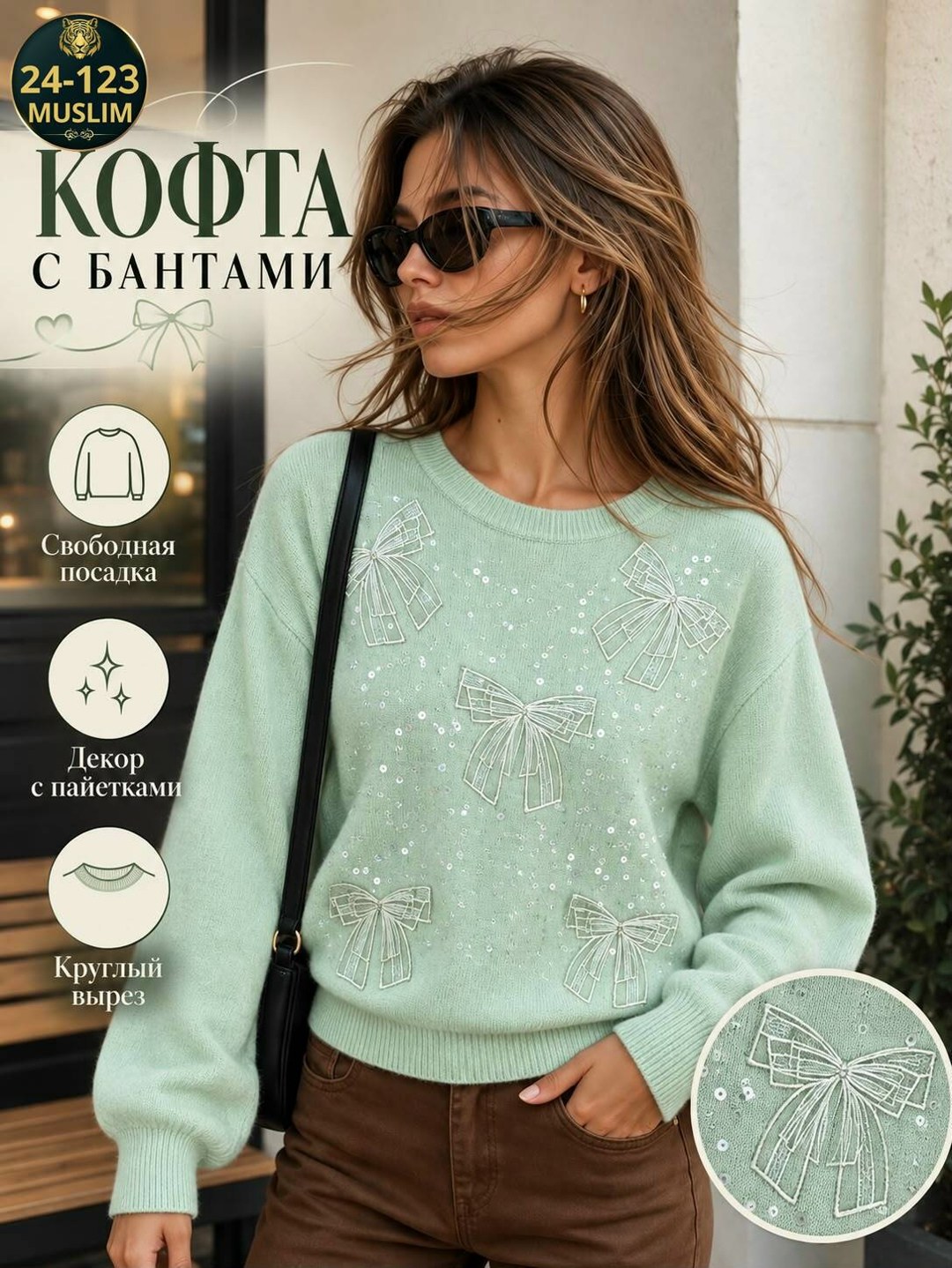 женская кофта,джемпер с пайетками,джемпер,джемпер с круглым вырезом,свитера женские