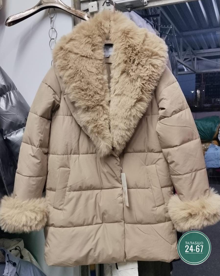 пуховик женский,пуховик с мехом,куртка зимняя короткая с мехом blacklook,куртка зимняя женская,пуховик бежевый